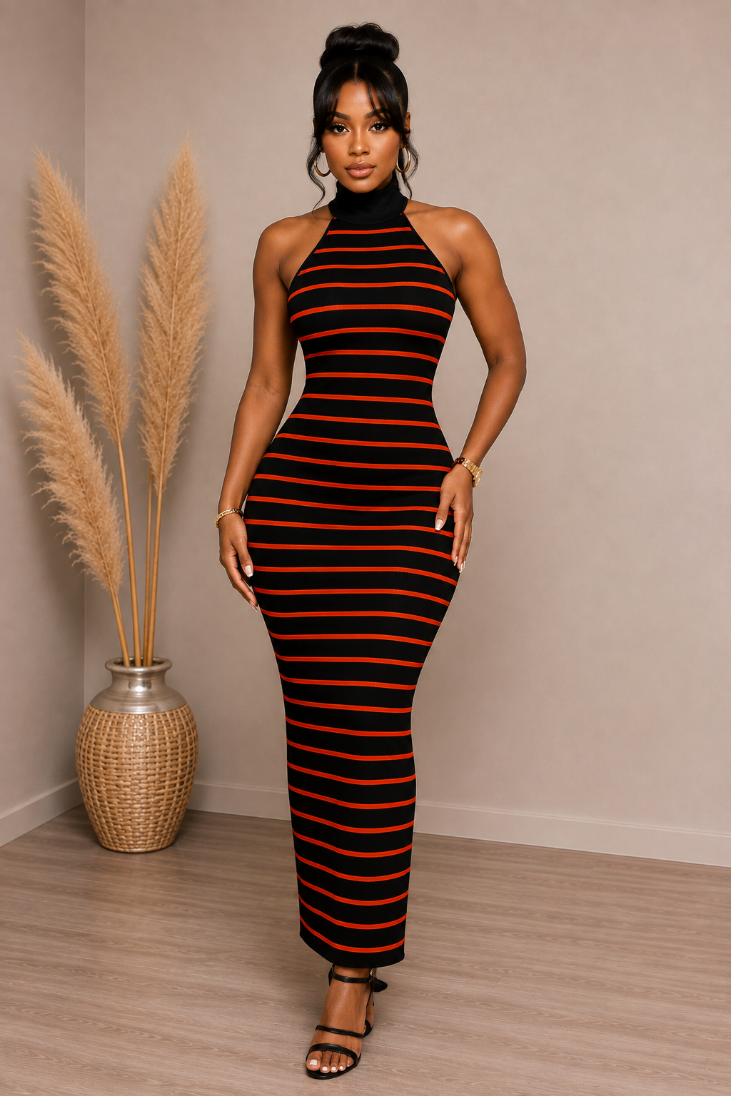 Midnight Heat Stripe Dress