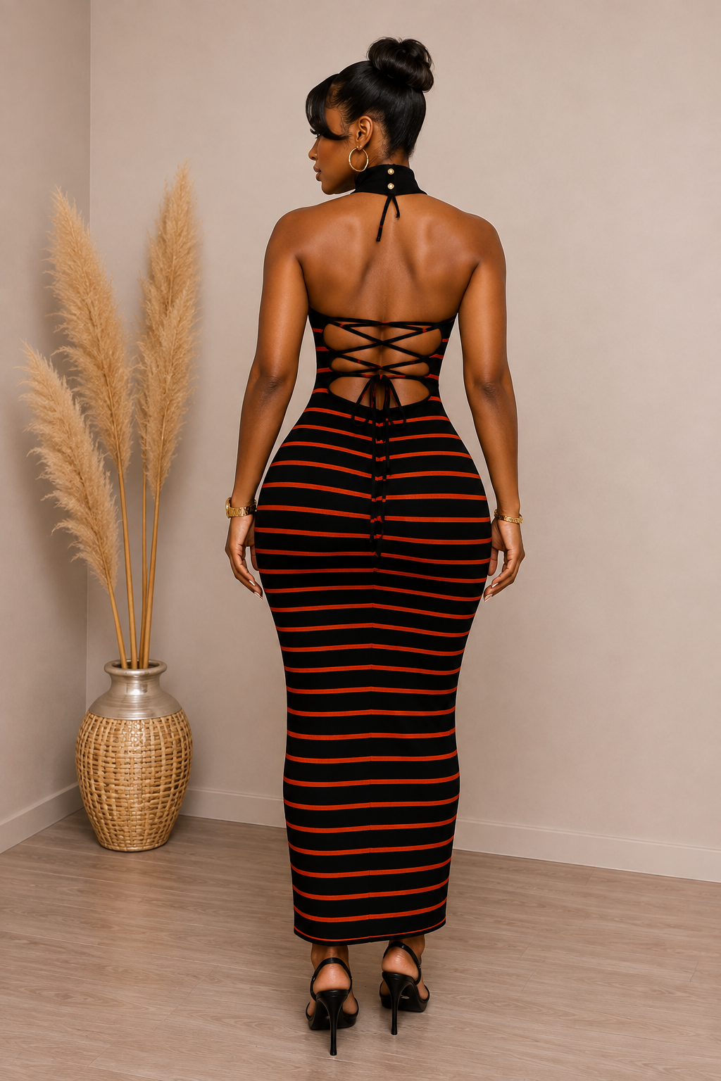 Midnight Heat Stripe Dress