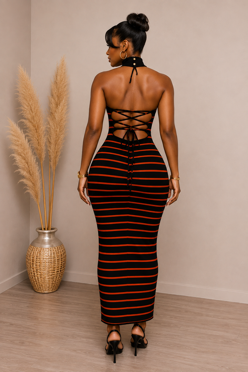 Midnight Heat Stripe Dress